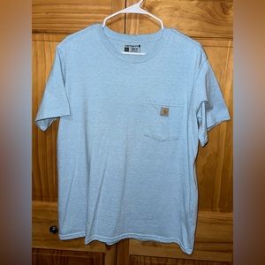 Women’s Carhartt blue loose fit short sleeve shirt size large